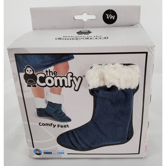 The Comfy Feet Slipper Socks US(W) 8-10 M/L Navy As Seen On Shark Tank Sherpa - Picture 5 of 6